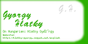 gyorgy hlatky business card